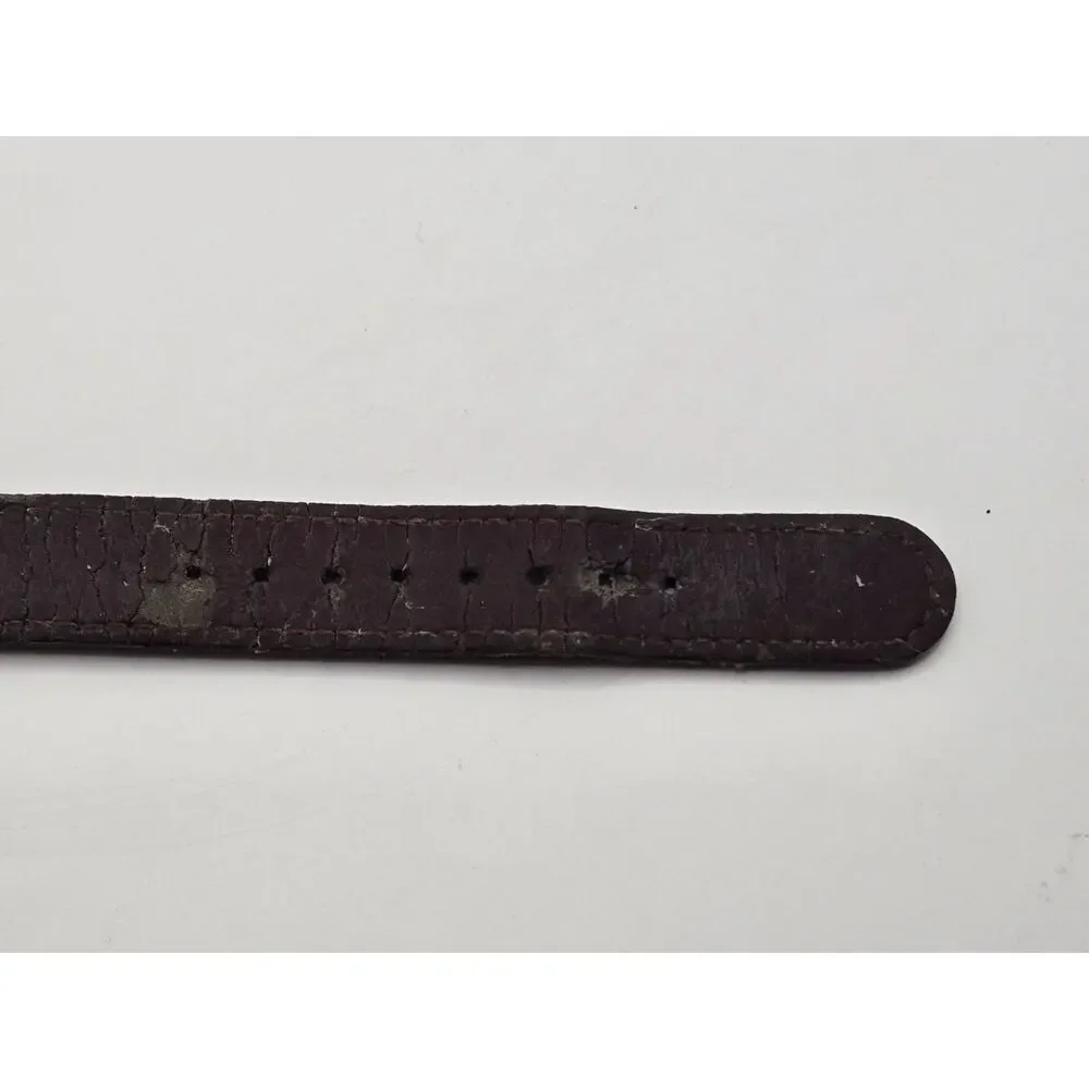 Lorus Disney Mickey Mouse Wristwatch Gold Tone Brown Leather Strap Needs Battery